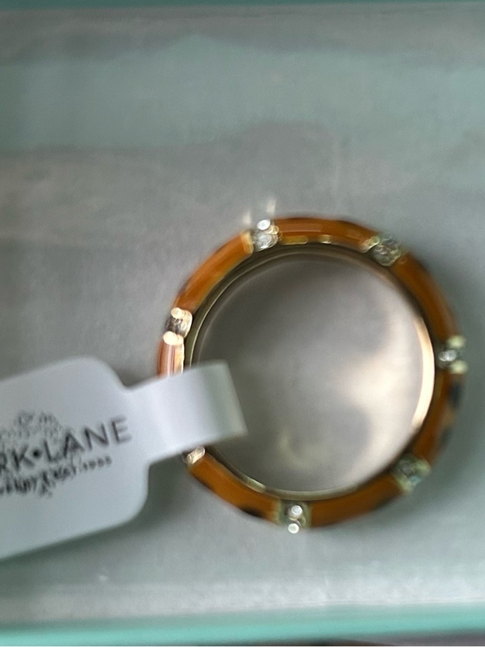 Park Lane Amber Resin Ring with Rhinestone Accents - Picture 2 of 2